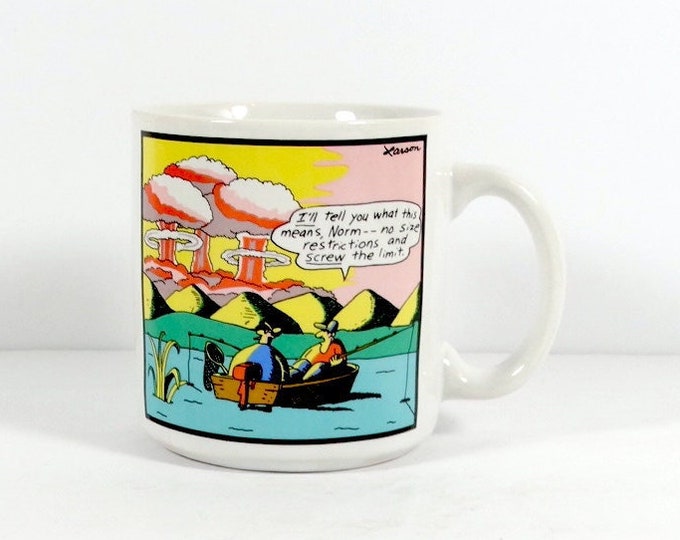 1989 Far Side Mug Fishermen the Far Side Gary Larson 1980s Etsy