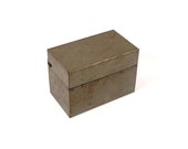 Distressed Metal Index Card File Box Industrial Office File Card Box Metal File Card Box