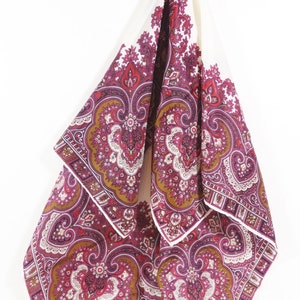 60s Paisley Scarf Glentex Silk Blend Paisley Square Scarf - Vintage Scarf - Square Scarf - Boho Paisely Scarf