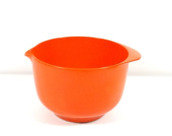 Vintage 2L Rosti Margrethe Orange Mixing Bowl - Made in Denmark Orange Melamine Kitchen Bowl with Spout Rosti Danish Modern