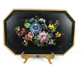 Vintage Nashco Tole Tray - Octagonal Tole Tray Toleware Hand-Painted Tray Floral Tray Tea Tray Bar Tray
