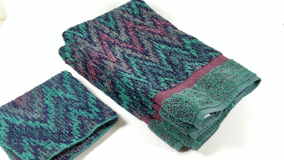 Fieldcrest Royal Velvet 4 Hand Towels Cotton Bath Towels Set Floral Made in  USA