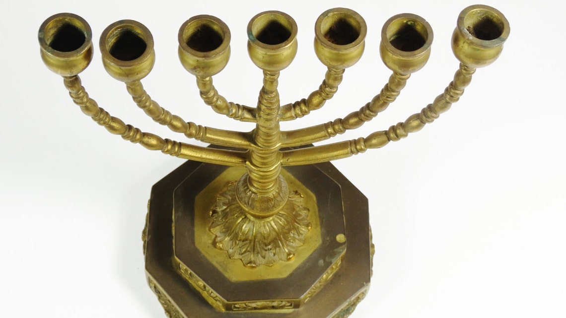 Antique Temple Menorah Set of 3 German Menorahs Vintage Etsy