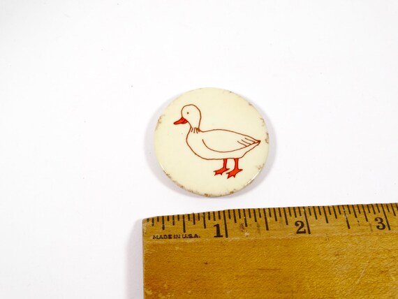 Vintage Duck Button Duck Pinback Button Vintage W… - image 2