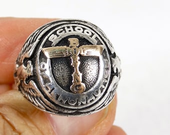 Sterling Silver Ring Boeing School of Aeronautics Pilot Ring Space Race 1930s 1940s Sterling Ring Class Ring Aeronautical Engineer