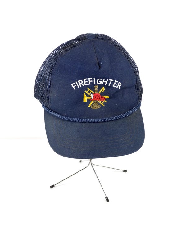 Vintage Firefighter Trucker Hat Vintage Firefighter Hat Firefighter Ball Cap Fireman