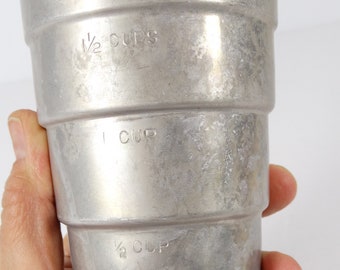 Vintage Aluminum Dry Measure Dry Measuring Cup Aluminum 2 C