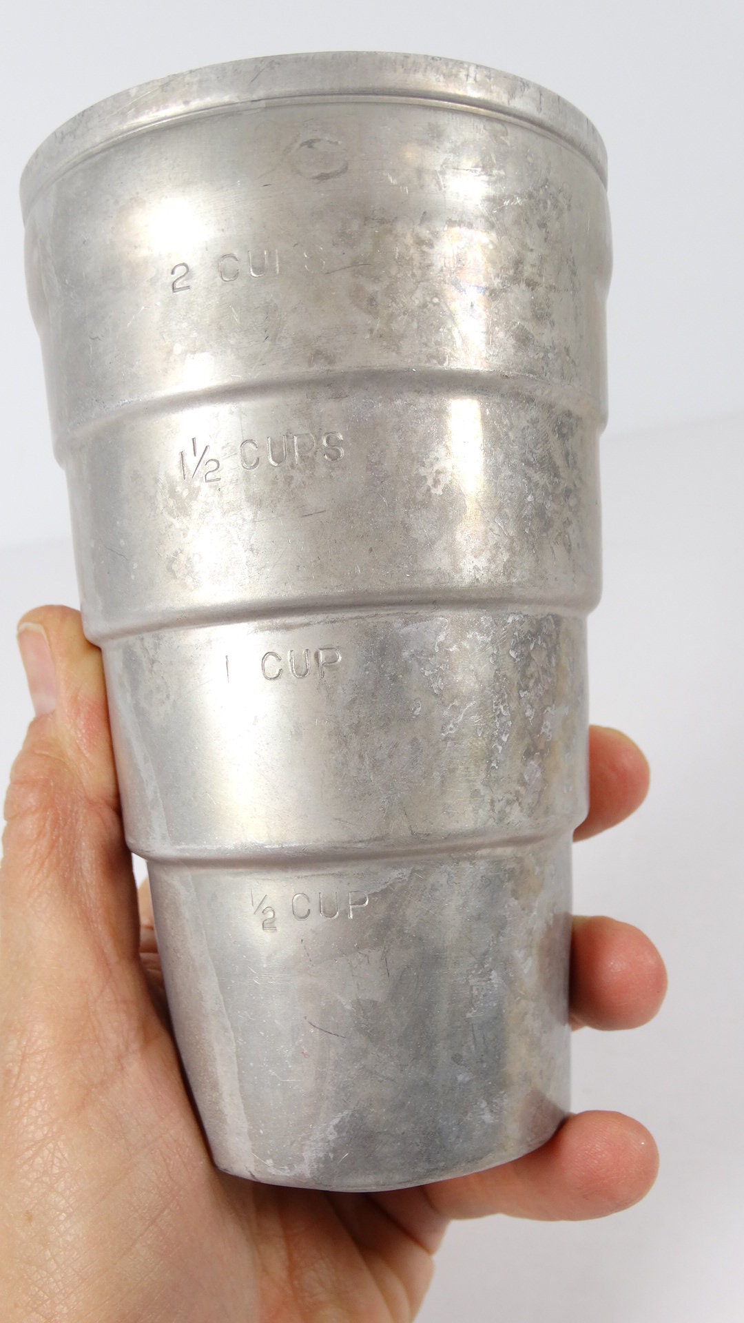 Vintage Aluminum Dry Measure Dry Measuring Cup Aluminum 2 C