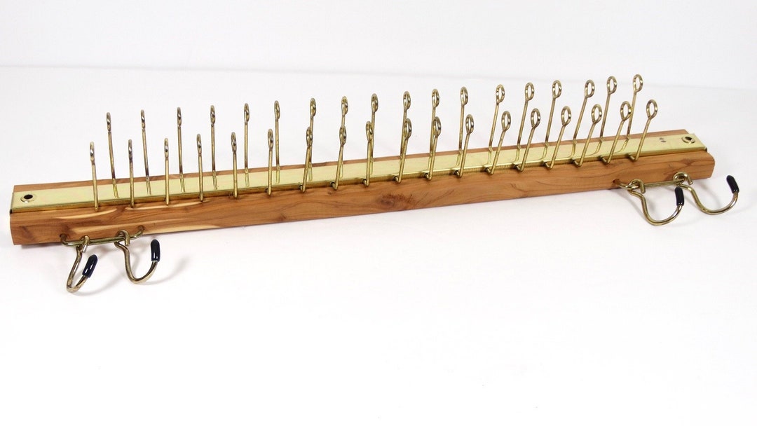 Anneaux à Foulard Vintage Tie Rack - Clips Dorés En Métal, Occasion