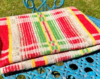 Vintage Striped Blanket Reversible Stripe Camp Blanket Vintage Picnic Blanket Stadium Blanket Hudson Bay Style