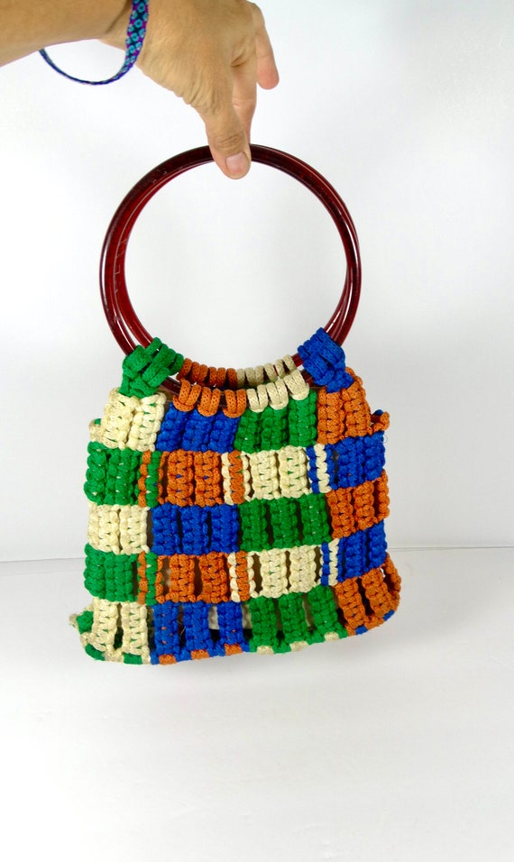 Vintage Macrame Handbag - Boho Macrame Purse Maxim