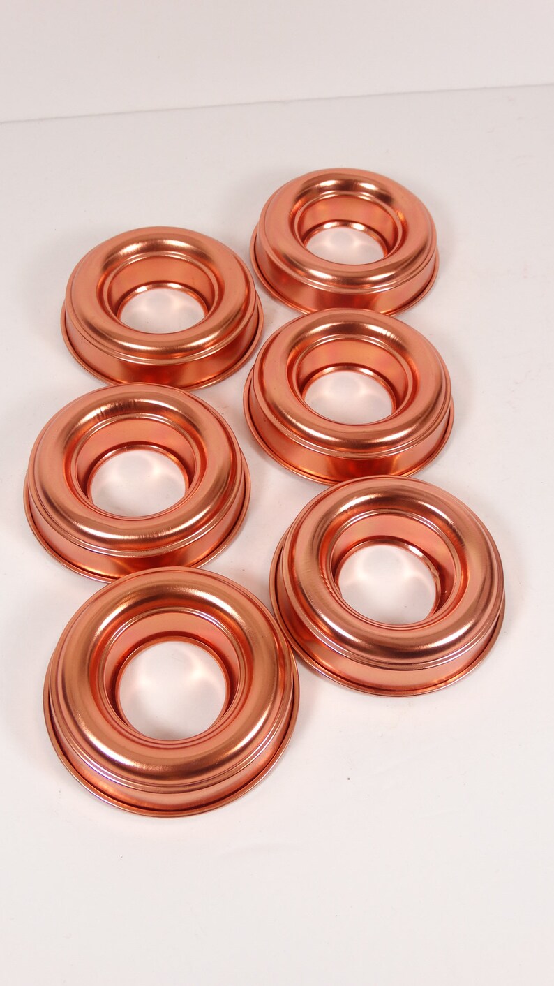 Set of 6 Vintage Donut Molds Donut Pans Soap Molds Ring Jello Molds Copper Aluminum
