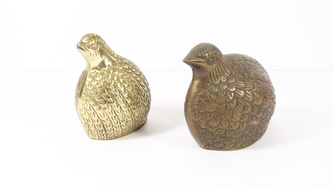 Brass Quail Paperweights Angry Birds Kitsch Gag Gift Vintage - Etsy