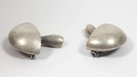 Pewter Mushroom Brooches - Set of 2 Vintage Mushr… - image 3