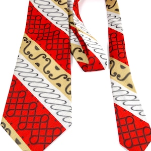 Vintage 1970s Wide Tie Red Gold Silver Vintage Tie 1970s Tie 70s Wide Tie OK
