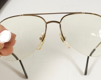Buy Vintage 70s Marcolin Eyeglass Frames in Case Gold Aviator