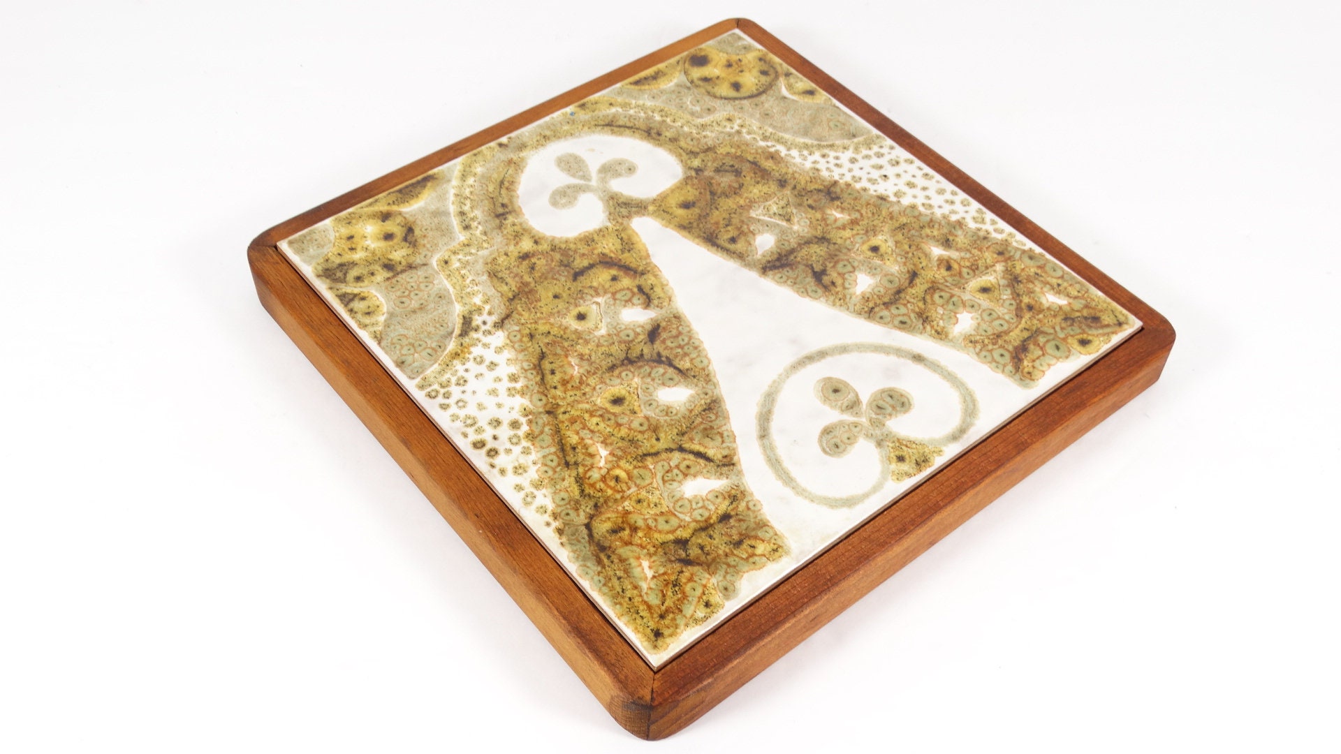Large Midcentury Italian Tile Trivet Made in Italy Midmod Retro Ceramic ...