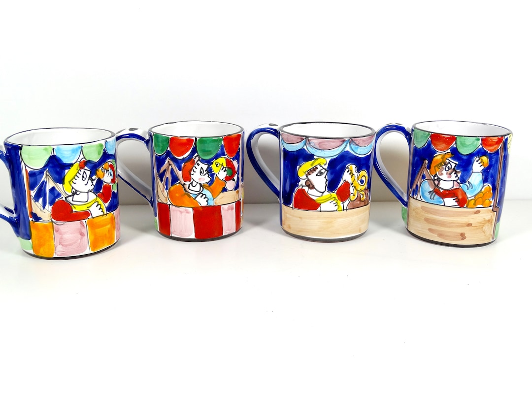 1990s Hand-painted Large Mugs - Italy the Cellar Macy’s Made in Italy ...