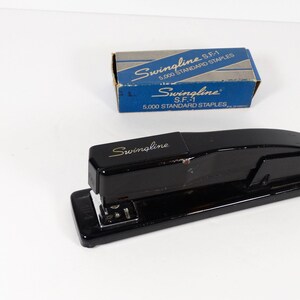 Vintage Black Swingline Stapler with Staples S24 Midcentury Office Swingline 444