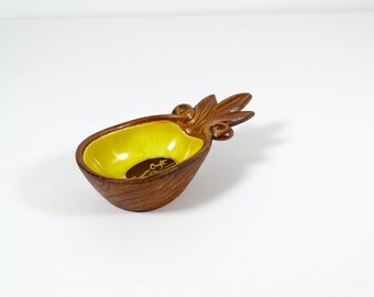 1962 Treasure Craft Pineapple Maui Souvenir Tiny Pineapple Dish Treasure Craft of Hawaii  No. 40 Maui Souvenir Tiki