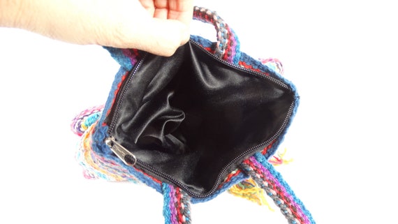 Vintage Woven Handbag Peruvian Textile Top Handle… - image 7