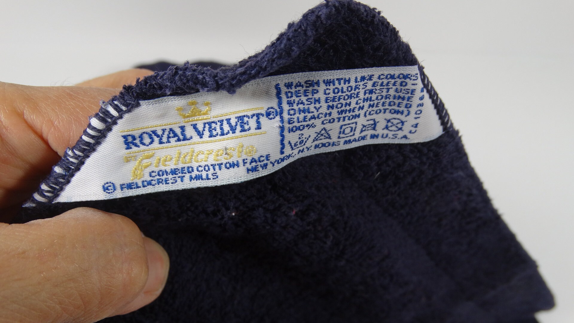 80s Navy Blue Towel Set 4 Pc Royal Velvet Towels and Washcloths Fieldcrest  Royal Velvet Vintage Hand Towel Washcloth Set 