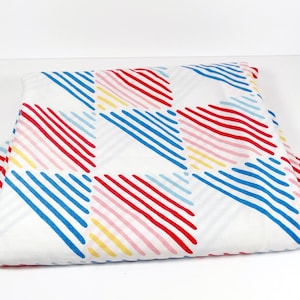 1980s Flat Sheet Double Flat Sheet Vintage Full Flat Sheet Rainbow Stripe Flat Sheet 80s Sheet