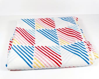 1980s Flat Sheet Double Flat Sheet Vintage Full Flat Sheet Rainbow Stripe Flat Sheet 80s Sheet