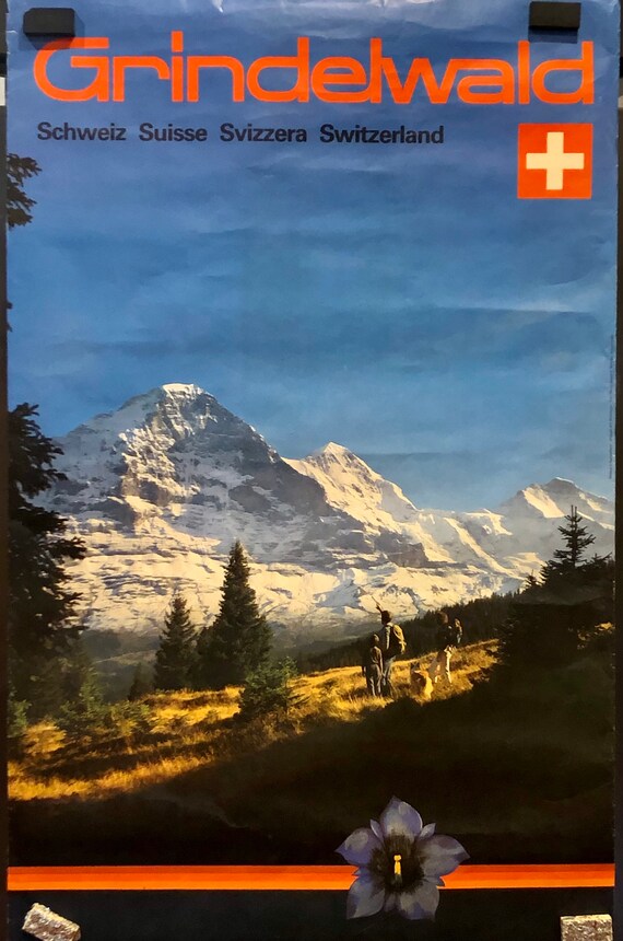 1970s Ski Poster Swiss Ski Resort Poster Vintage Poster