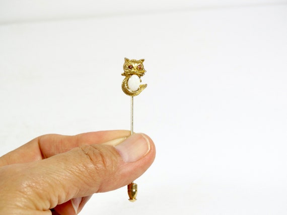 1970s Cat Stickpin Kitty Cat Stick Pin Vintage St… - image 1