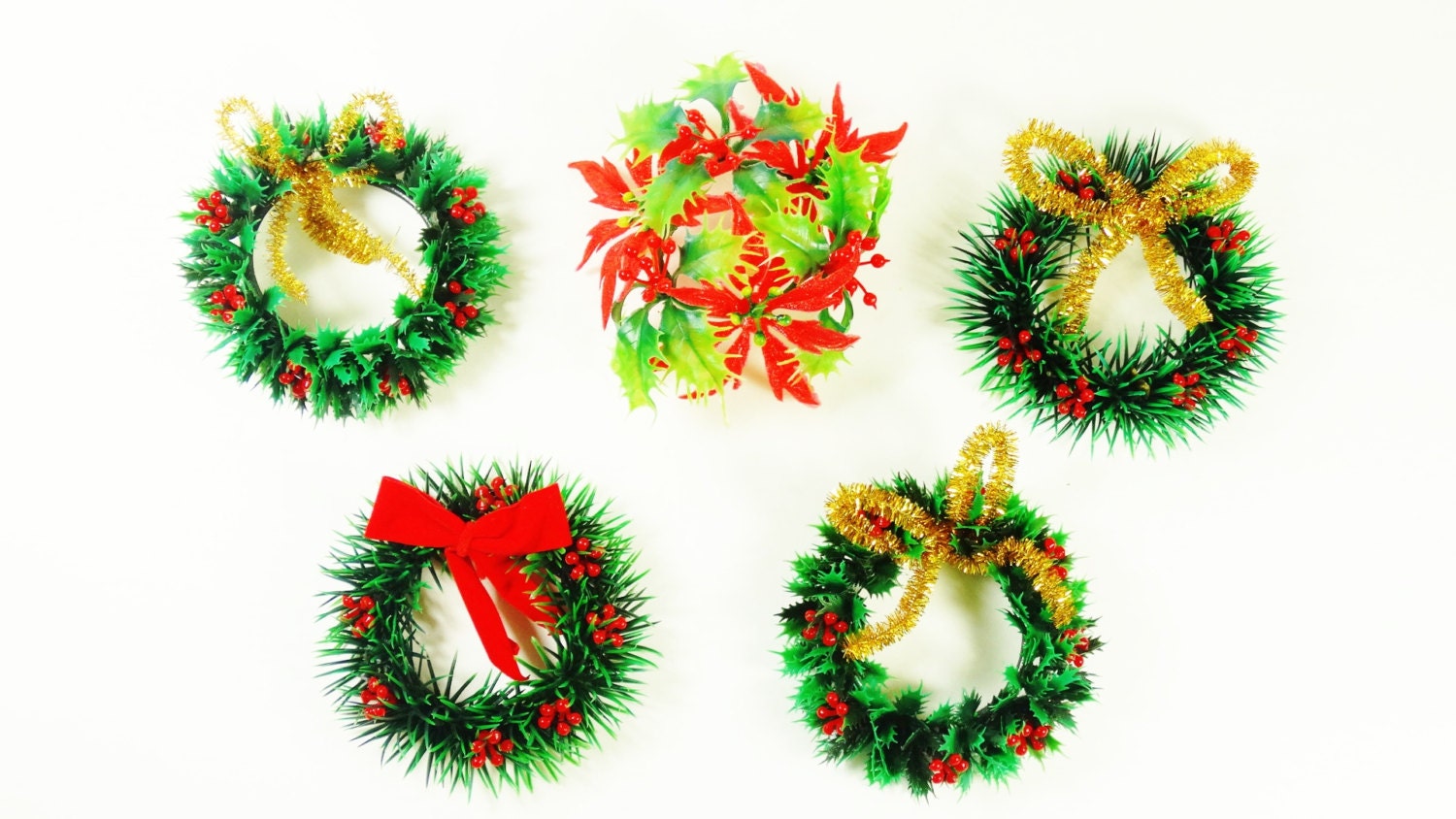 Set of 5 Vintage Christmas Candle Rings Etsy