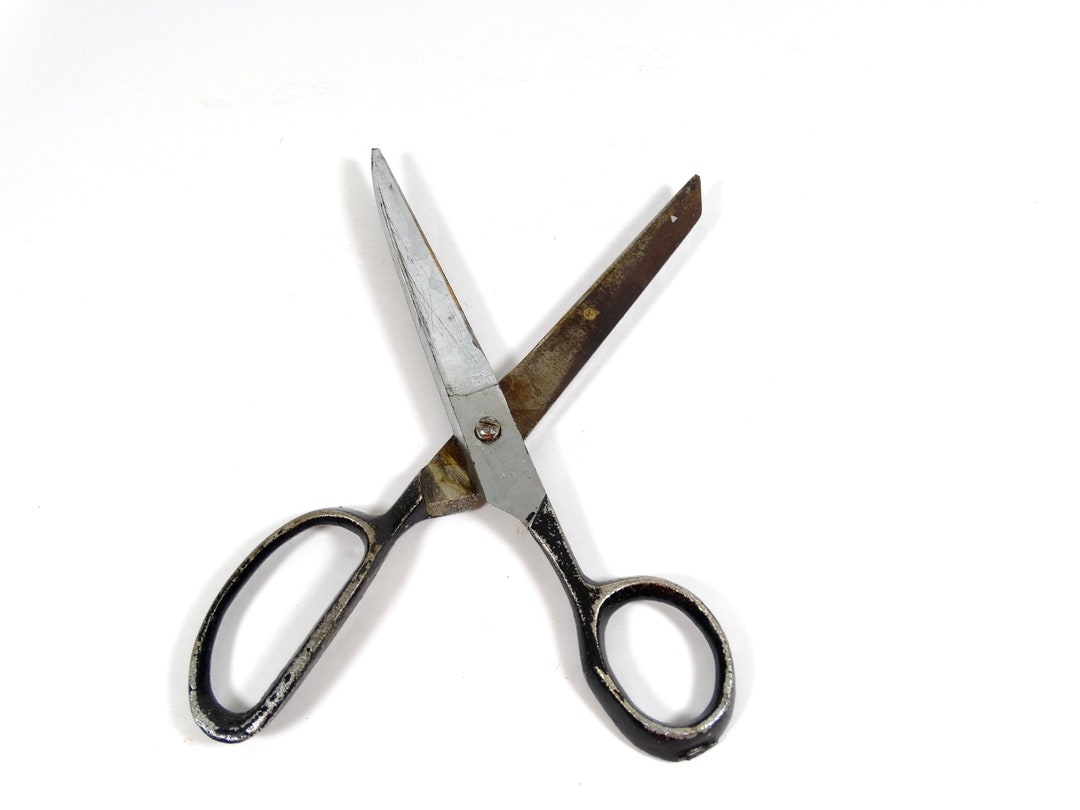 Vintage Teacher Scissors Desk Scissors Black Handle Office Scissors