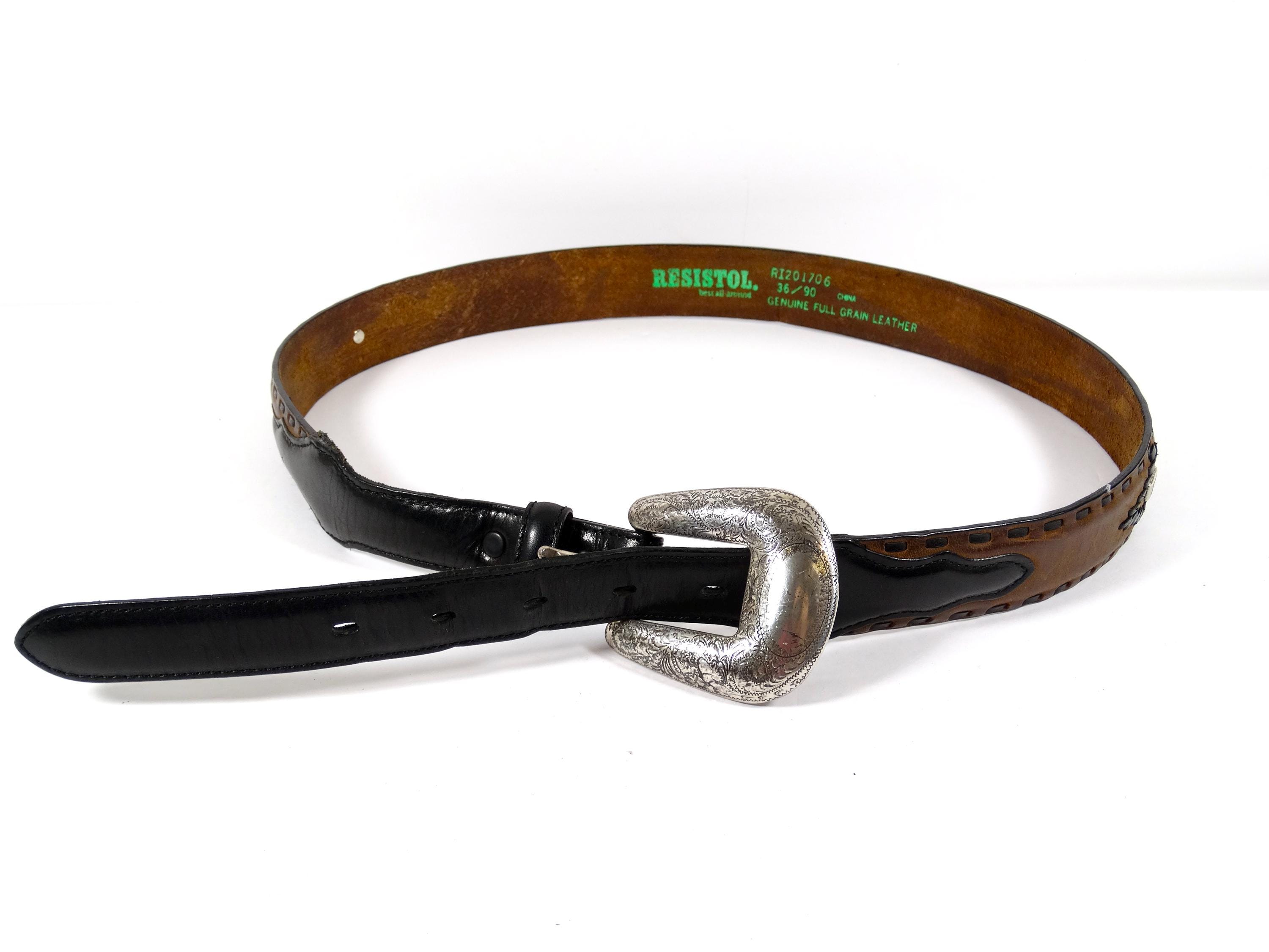 Resistol leather belt & buckle Resistol Belt - Etsy main image 3