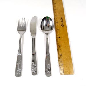 Vintage Child&#39;s Cutlery Set WMF Germany Vintage Kids Silverware Set Jungle Animals German Kids Cutlery Set