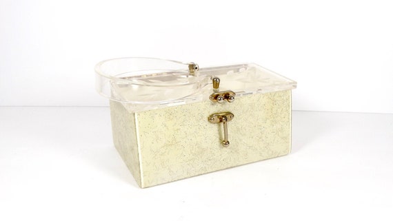 RARE Lucite Box Purse, AS IS Vintage 1960s Glitter