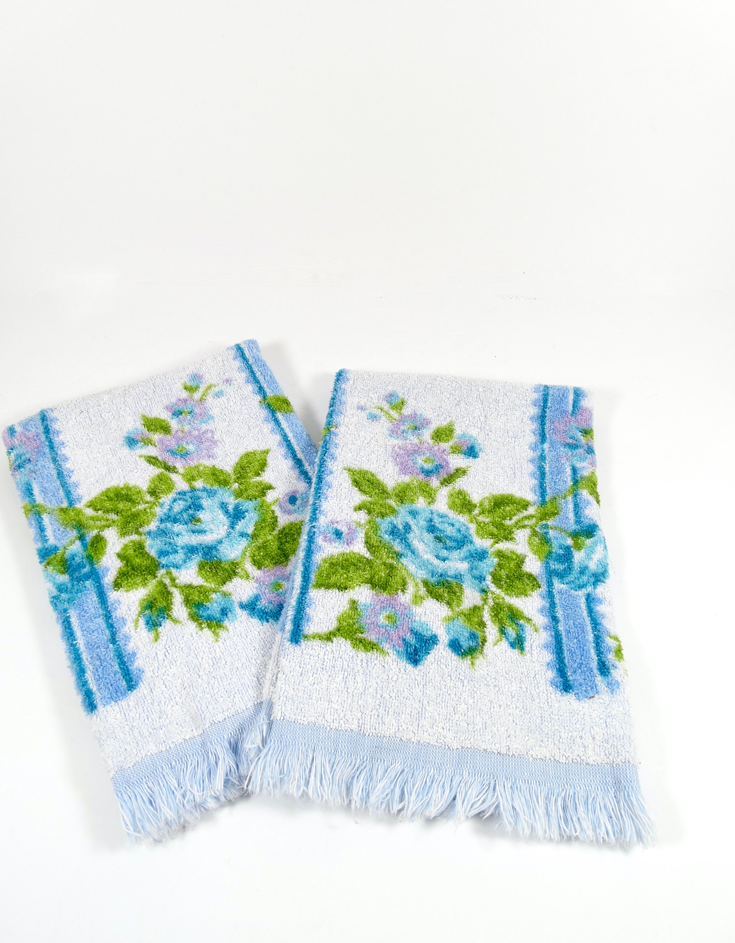 Vintage Blue Bath Towel Set, 1960's Cannon Bath, Hand, Washcloth Towel Set,  100% Cotton, Vintage Blue Towels, 1960's, Bathroom Decor 