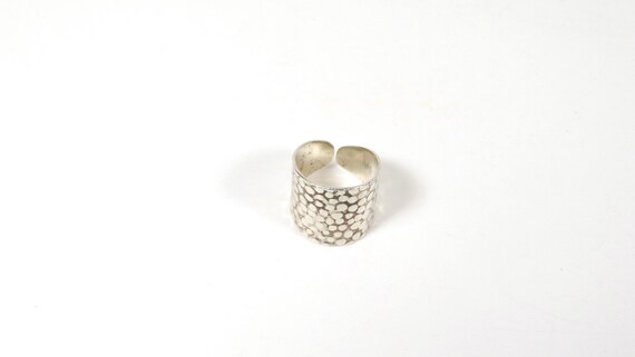 Vintage Sterling Silver Ring Pebble Texture State… - image 4