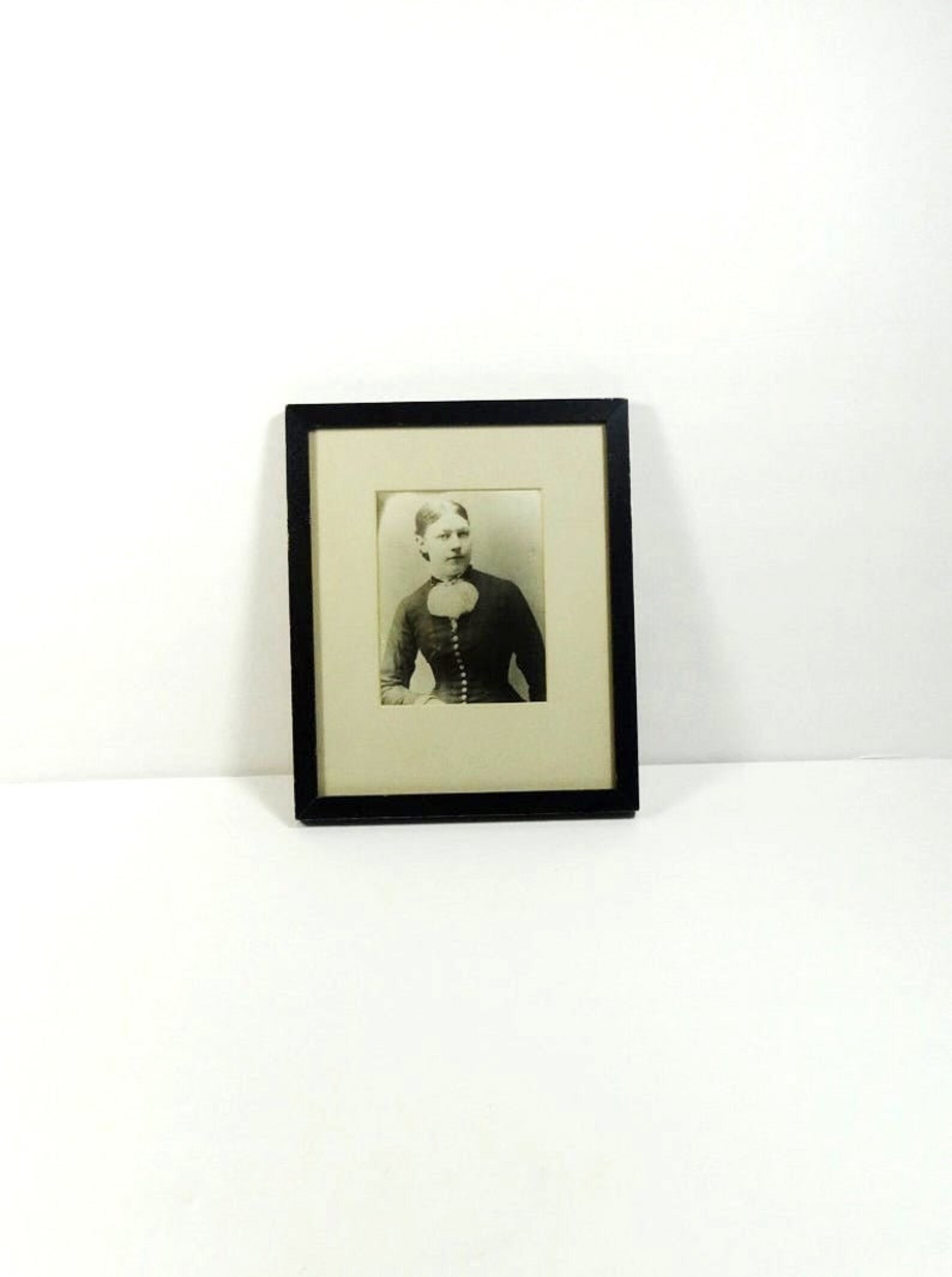 Antique Framed Photograph of a Woman on Her Engagement Day