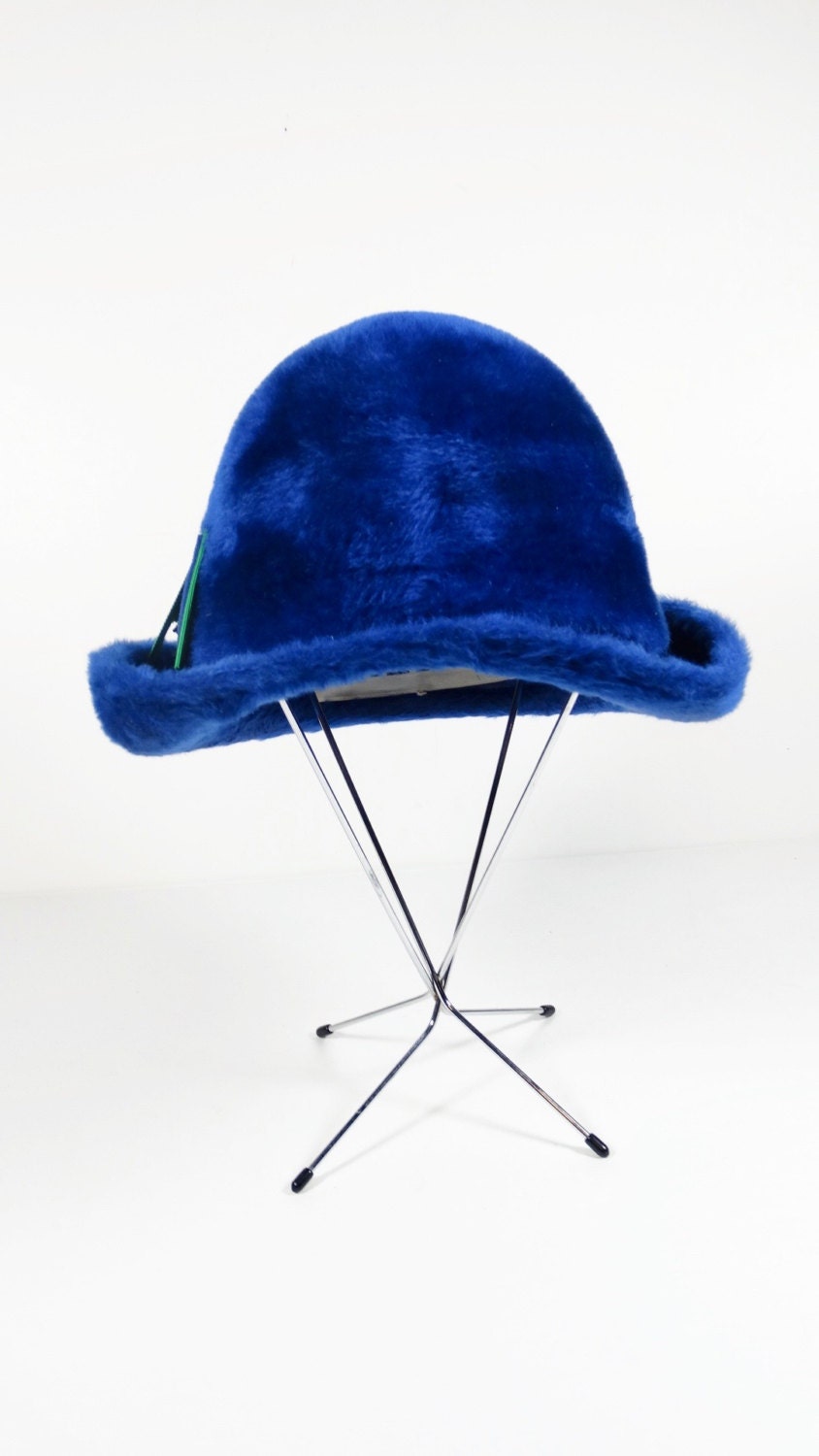 Vintage Designer Hat Vintage Blue Faux Fur Adolfo II Hat  display picture 1
