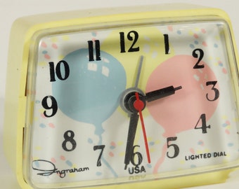 Vintage Ingram Alarm Clock - Balloons