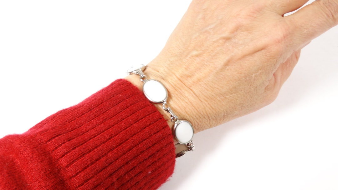 Bracelet Argenté Vintage Style Années 70 – Occasion En Très Bonne Condition