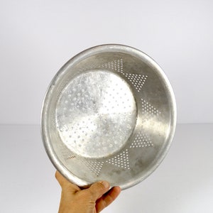 Vintage Colander Triangle Hole Colander Pierced Colander Pierced Strainer Large Colander C24