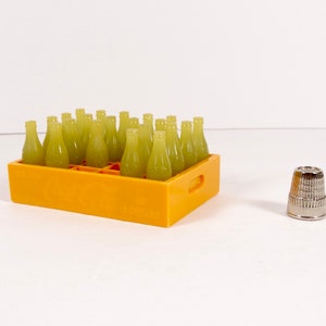 Vintage Miniature Coca Cola Bottles in Crate Coke Pepsi Bottles Dollhouse Tiny Soda Bottles Coca-Cola Memorabilia