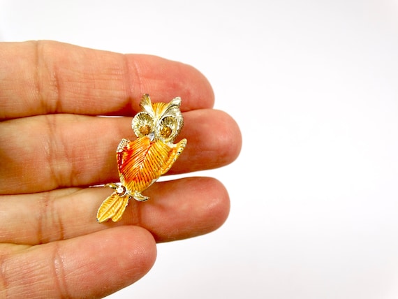 1960s Owl Brooch Vintage Owl Brooch Cute Owl Brooch Vintage Owl Pin