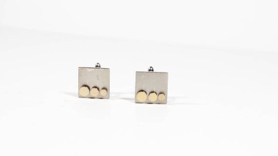 Swank Op Art Circle Cuff Links, Retro Art Deco At… - image 2