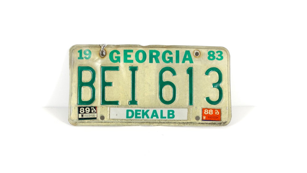 1983 License Plate BEI 613 Dekalb County GA Metal License Plate