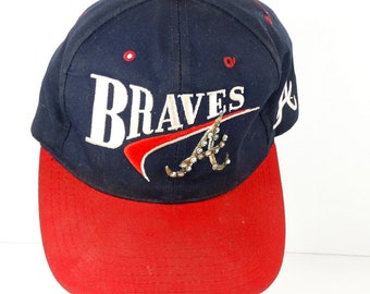 1980s Braves Cap Atlanta Braves Rhinestone Hat Baseball Cap Braves Snapback Atlanta Braves Fan