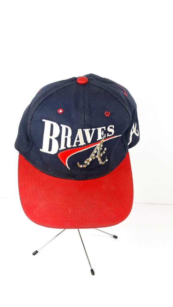 1980s Braves Cap Atlanta Braves Rhinestone Hat Baseball Cap 
