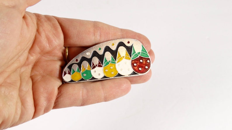 Vintage Modernist Abstract Brooch Coat Pin Bauhaus Style Aluminum Pin
