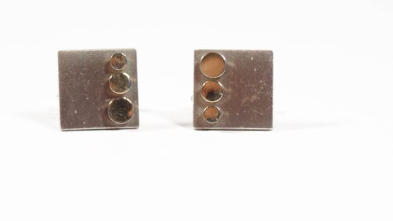 Swank Op Art Circle Cuff Links, Retro Art Deco At… - image 4